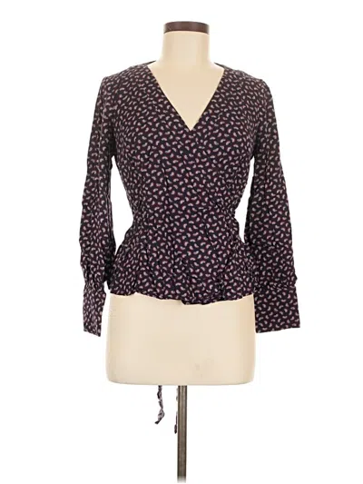 Pre-owned Boden Long Sleeve Blouse In Black