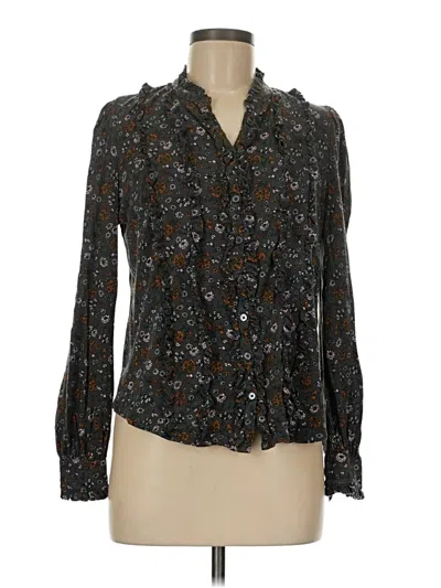 Pre-owned Boden Long Sleeve Blouse In Black