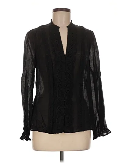 Pre-owned Boden Long Sleeve Blouse In Black