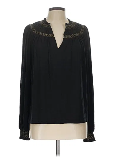 Pre-owned Boden Long Sleeve Blouse In Black
