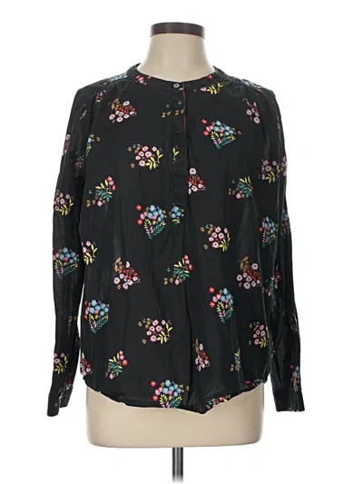 Pre-owned Boden Long Sleeve Blouse In Black