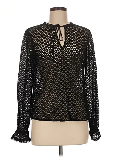 Pre-owned Boden Long Sleeve Blouse In Black