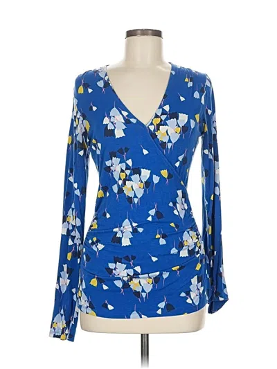 Pre-owned Boden Long Sleeve Blouse In Blue