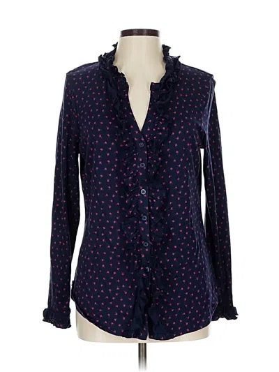 Pre-owned Boden Long Sleeve Blouse In Blue