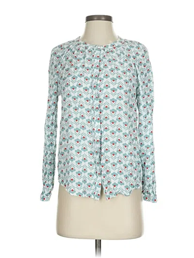 Pre-owned Boden Long Sleeve Blouse In Blue