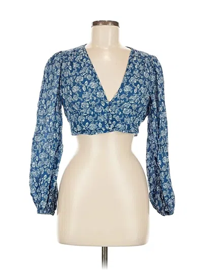 Pre-owned Boden Long Sleeve Blouse In Blue