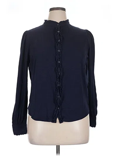 Pre-owned Boden Long Sleeve Blouse In Blue