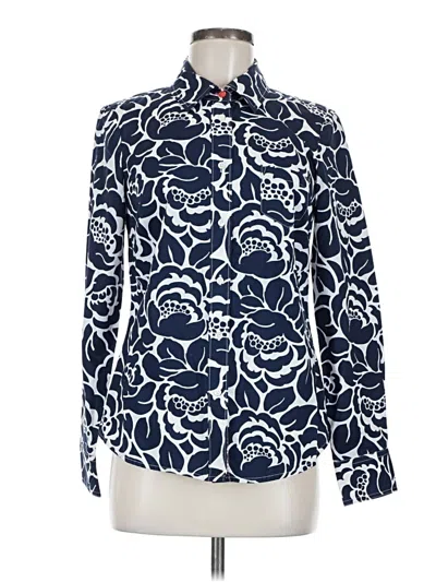Pre-owned Boden Long Sleeve Blouse In Blue