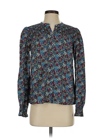 Pre-owned Boden Long Sleeve Blouse In Blue