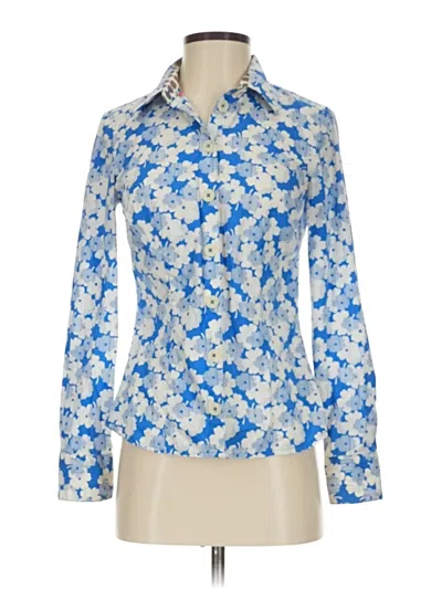 Pre-owned Boden Long Sleeve Blouse In Blue