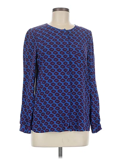Pre-owned Boden Long Sleeve Blouse In Blue