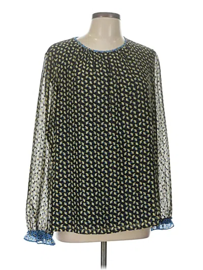 Pre-owned Boden Long Sleeve Blouse In Blue