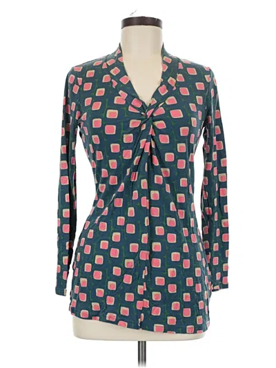 Pre-owned Boden Long Sleeve Blouse In Blue