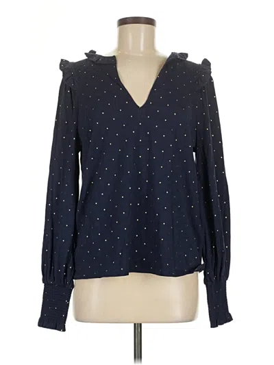 Pre-owned Boden Long Sleeve Blouse In Blue