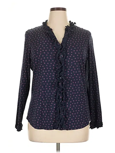 Pre-owned Boden Long Sleeve Blouse In Blue
