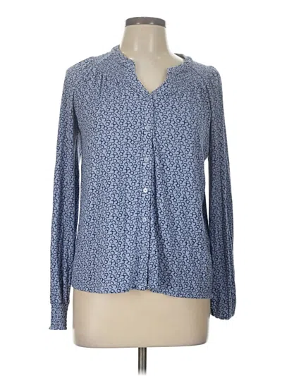 Pre-owned Boden Long Sleeve Blouse In Blue