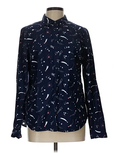 Pre-owned Boden Long Sleeve Blouse In Blue