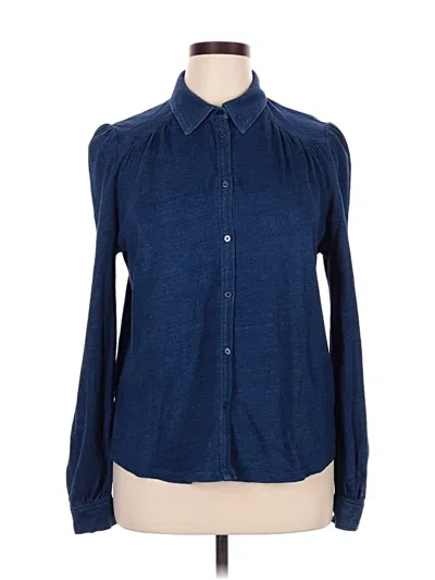 Pre-owned Boden Long Sleeve Blouse In Blue