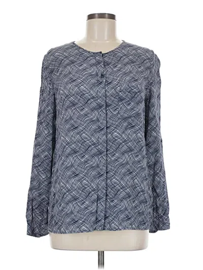 Pre-owned Boden Long Sleeve Blouse In Blue