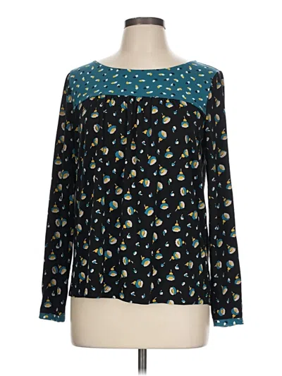 Pre-owned Boden Long Sleeve Blouse In Blue