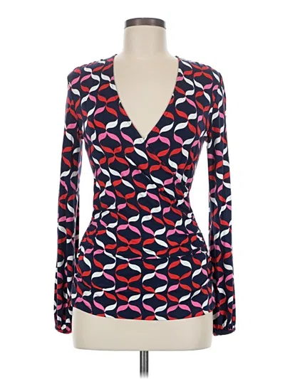 Pre-owned Boden Long Sleeve Blouse In Blue