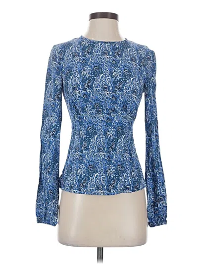 Pre-owned Boden Long Sleeve Blouse In Blue