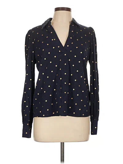 Pre-owned Boden Long Sleeve Blouse In Blue