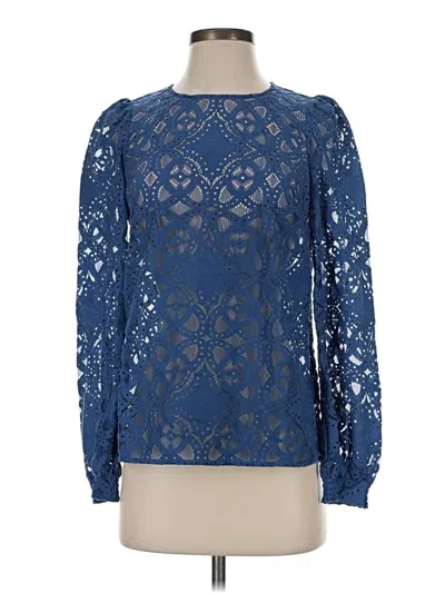 Pre-owned Boden Long Sleeve Blouse In Blue