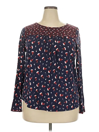 Pre-owned Boden Long Sleeve Blouse In Blue