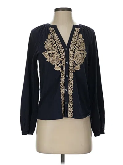 Pre-owned Boden Long Sleeve Blouse In Blue