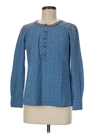 Pre-owned Boden Long Sleeve Blouse In Blue