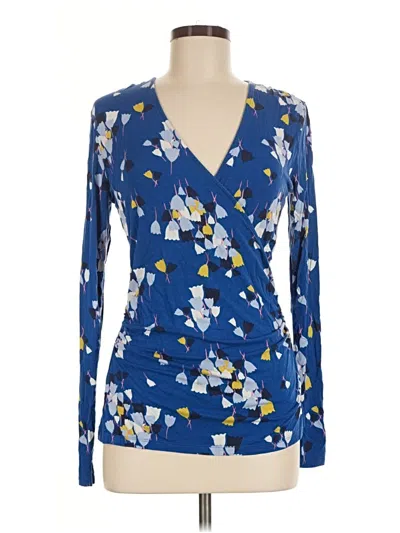 Pre-owned Boden Long Sleeve Blouse In Blue