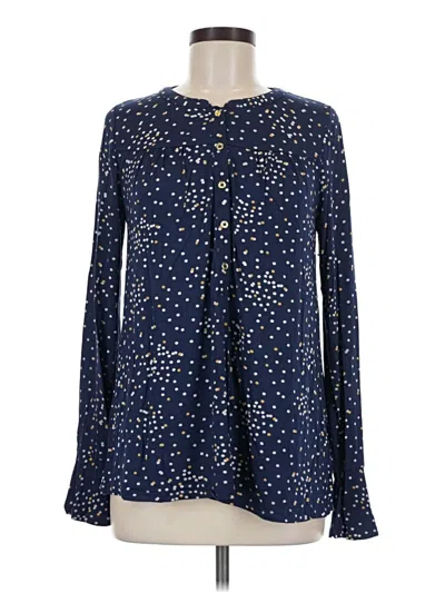 Pre-owned Boden Long Sleeve Blouse In Blue