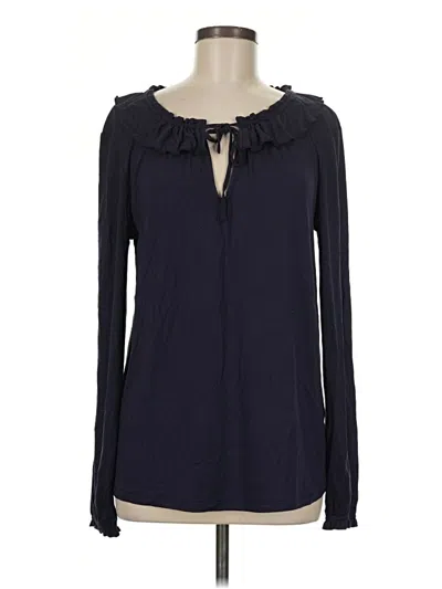 Pre-owned Boden Long Sleeve Blouse In Blue