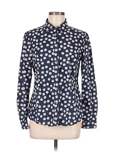 Pre-owned Boden Long Sleeve Blouse In Blue