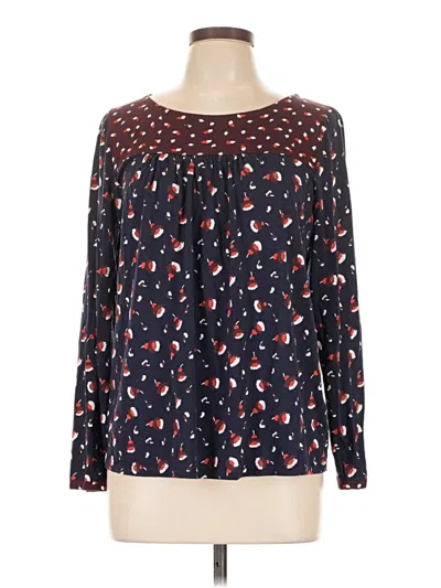 Pre-owned Boden Long Sleeve Blouse In Blue