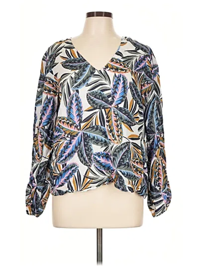 Pre-owned Boden Long Sleeve Blouse In Blue