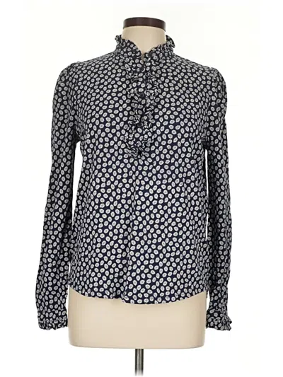 Pre-owned Boden Long Sleeve Blouse In Blue