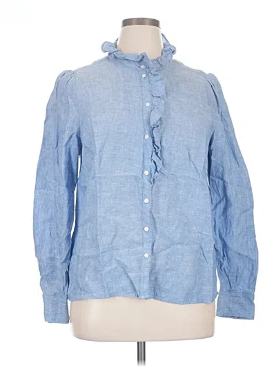 Pre-owned Boden Long Sleeve Blouse In Blue