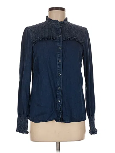 Pre-owned Boden Long Sleeve Blouse In Blue