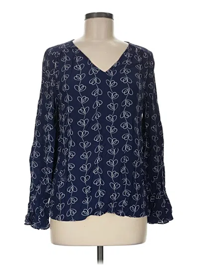 Pre-owned Boden Long Sleeve Blouse In Blue