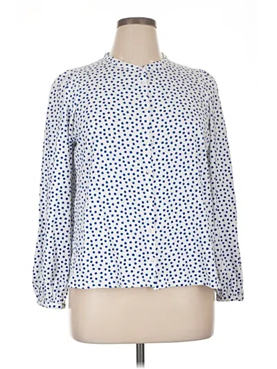Pre-owned Boden Long Sleeve Blouse In Blue
