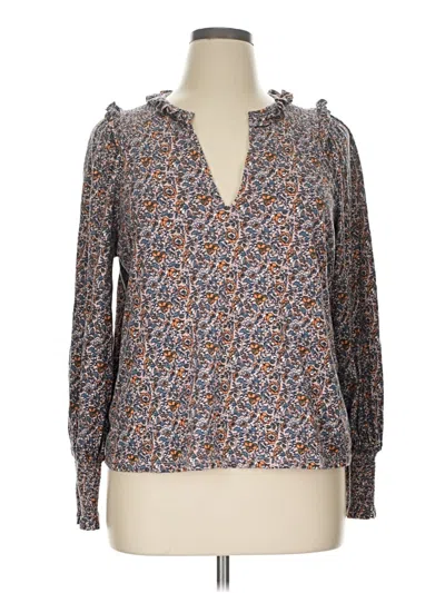 Pre-owned Boden Long Sleeve Blouse In Blue