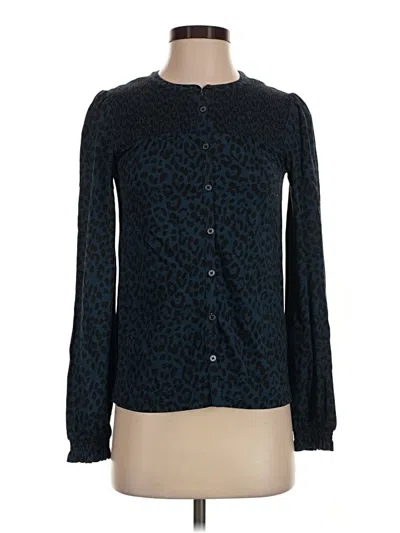 Pre-owned Boden Long Sleeve Blouse In Blue