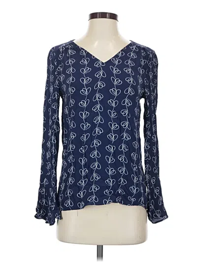 Pre-owned Boden Long Sleeve Blouse In Blue