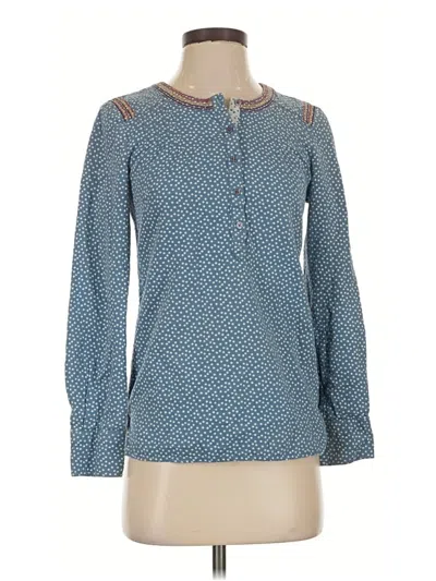 Pre-owned Boden Long Sleeve Blouse In Blue