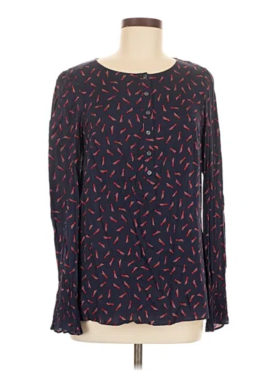 Pre-owned Boden Long Sleeve Blouse In Blue