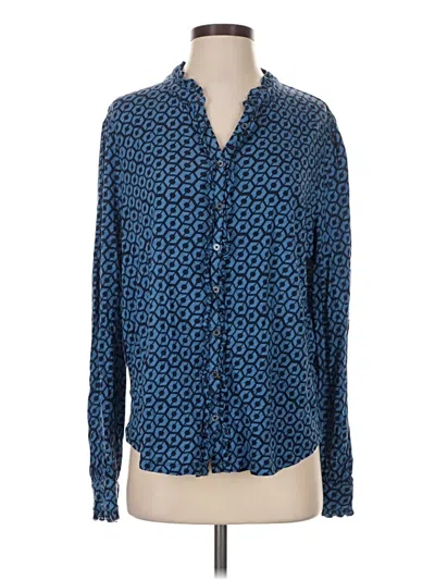 Pre-owned Boden Long Sleeve Blouse In Blue