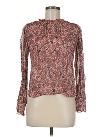 Pre-owned Boden Long Sleeve Blouse In Brown