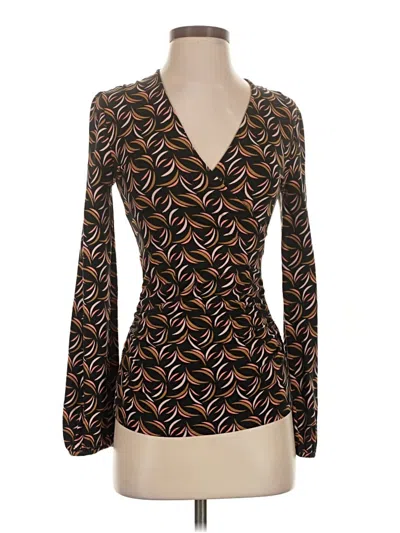 Pre-owned Boden Long Sleeve Blouse In Brown